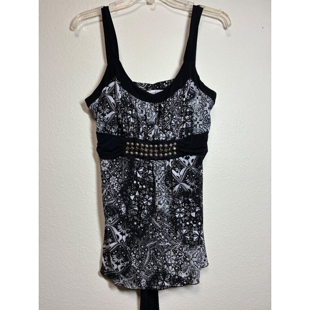 VTG Speechless Y2K Babydoll Blouse Sleeveless Casual Party Embellished Sz Large